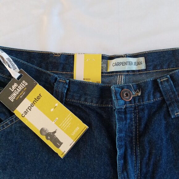 Vtg Lee dark Wash loose fit Blue Denim Carpenter jeans size in description NWT - Picture 5 of 15